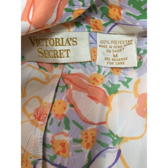 Vintage Victoria Secret womens top M sleeveless floral button front gold label - Picture 4 of 5